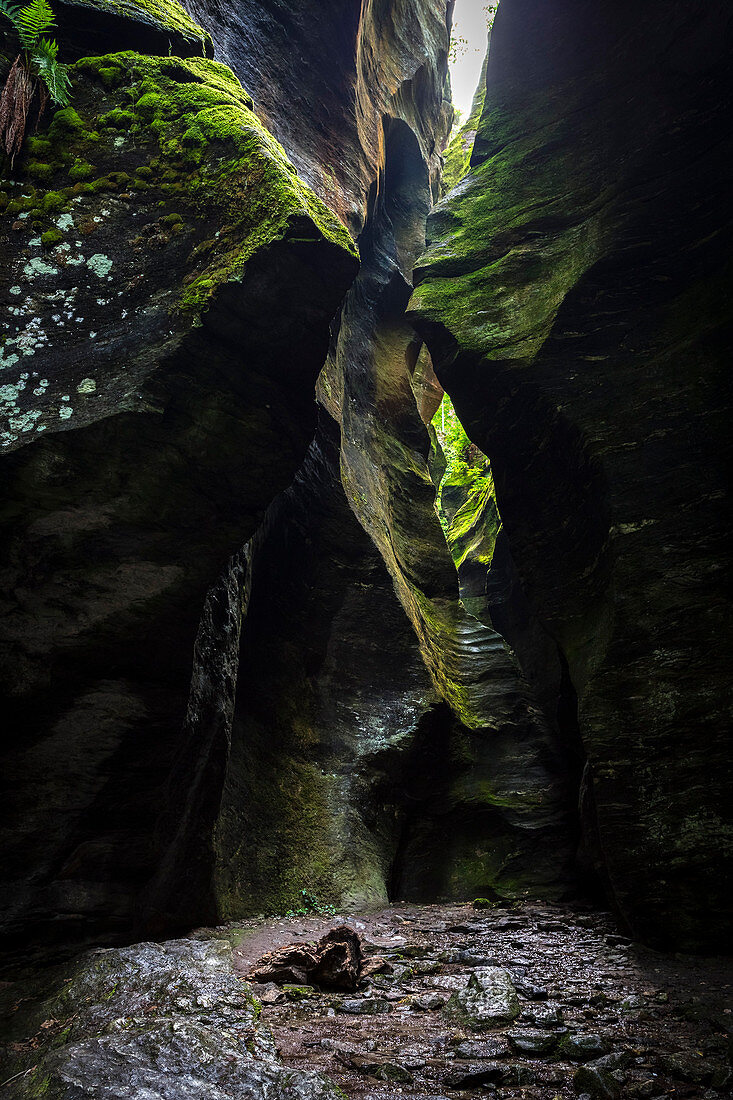 View of the rock gorge called Orrido di Uriezzo, Valle Antigorio, Verbano Cusio Ossola, Piedmont, Italy.