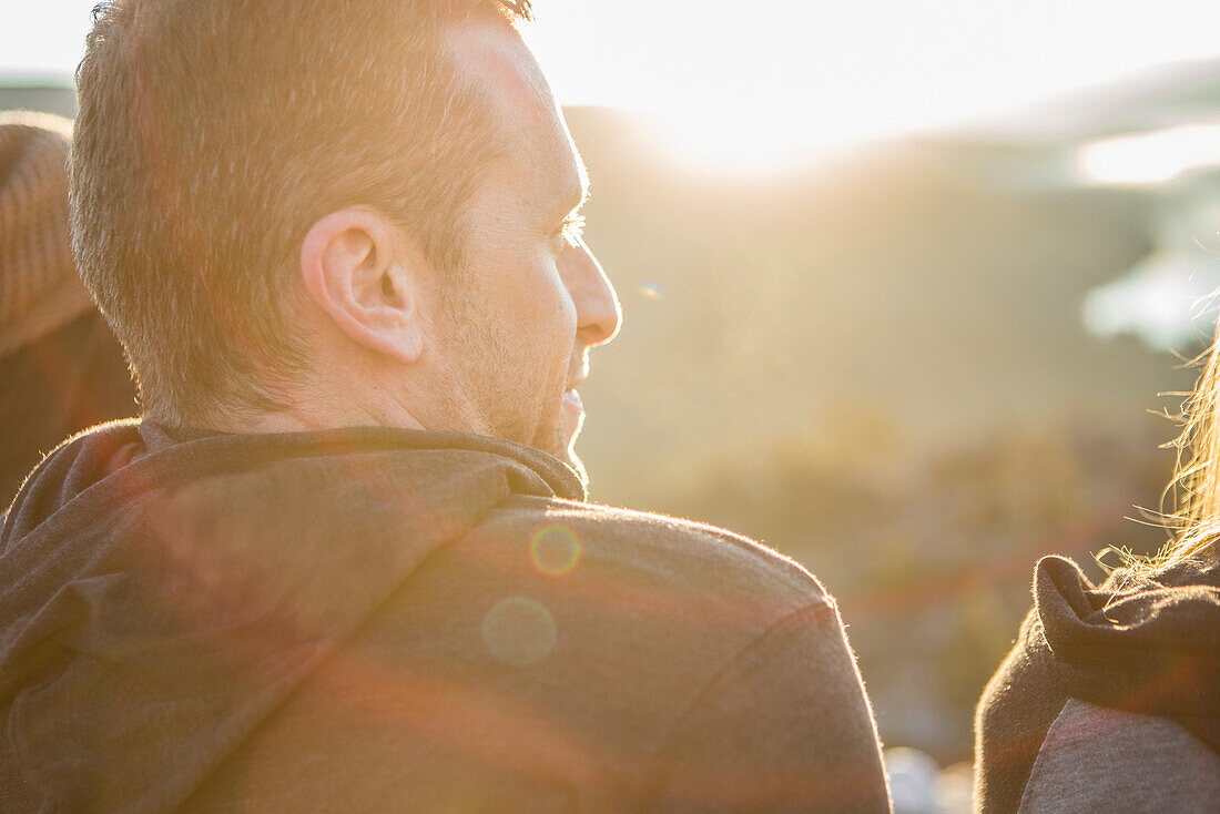 Friends enjoy the sunrise above Donner Lake, CA.