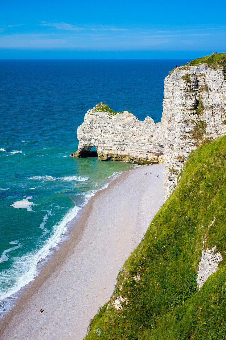 White chalk cliffs on the English Channel, Etretat, France