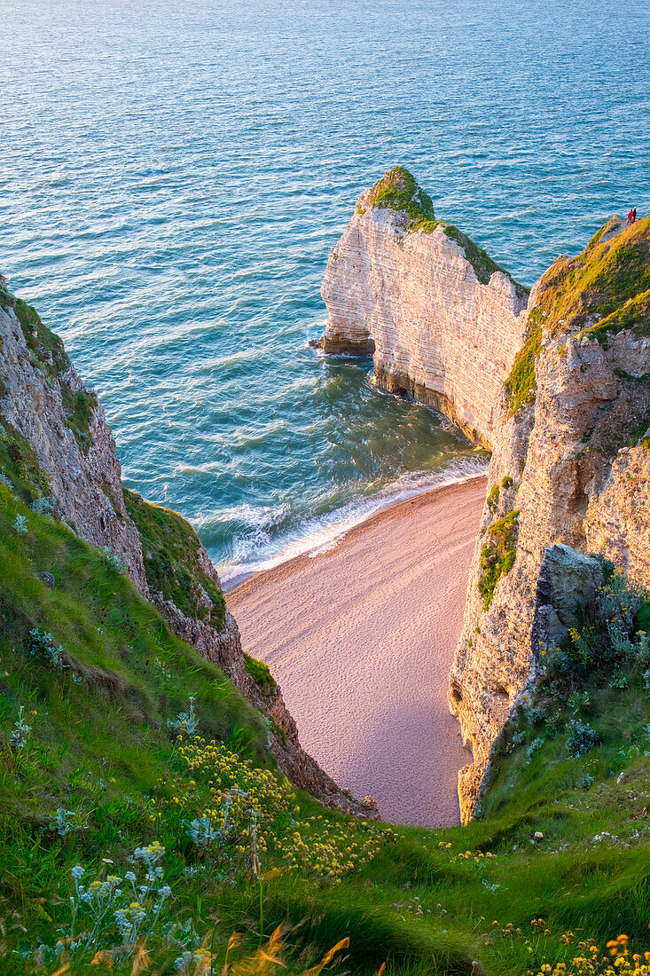 White chalk cliffs on English Channel, Etretat, Normandy, France