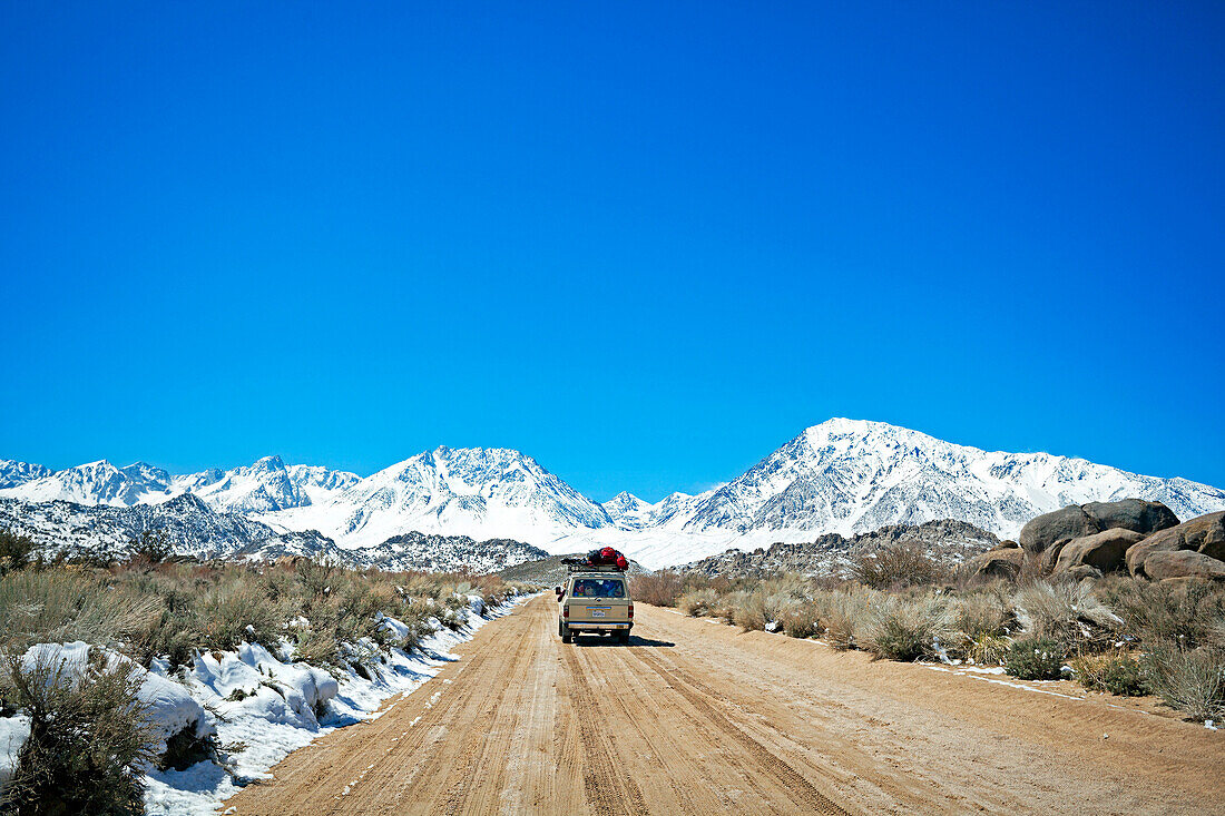 Car Headed To Eastern Sierra Nevada For A Road Trip