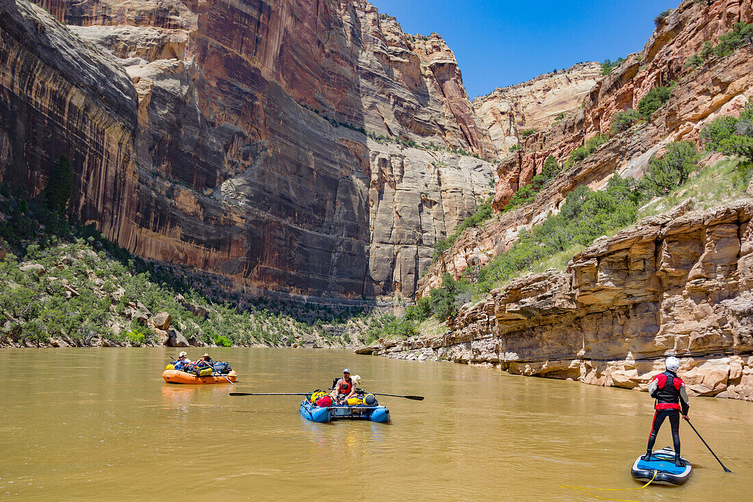 People Rafting At Green River, Dinosaur National Monument, Utah