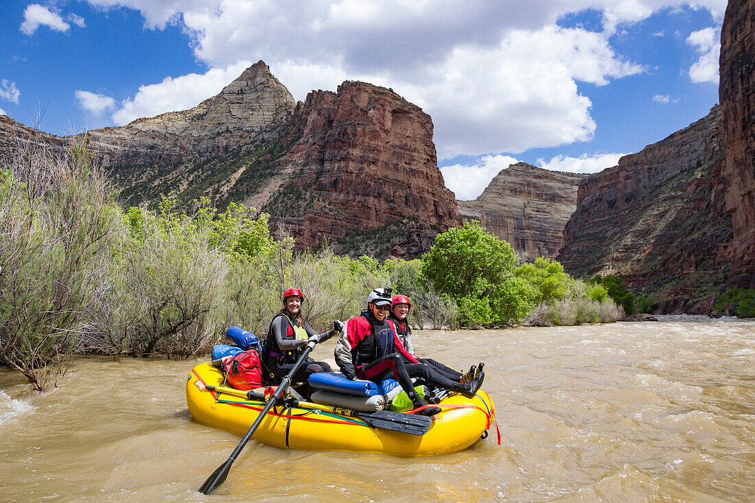 People Rafting At Green River, Dinosaur National Monument, Utah