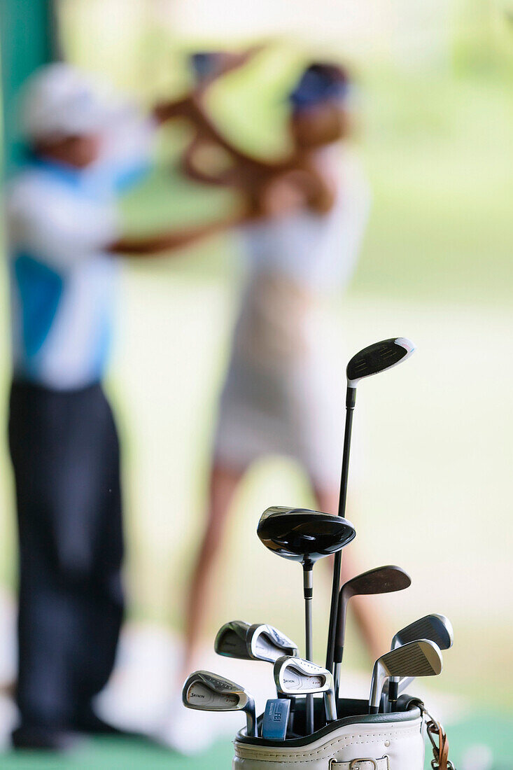 Golf clubs in golf bag, Bali, Indonesia