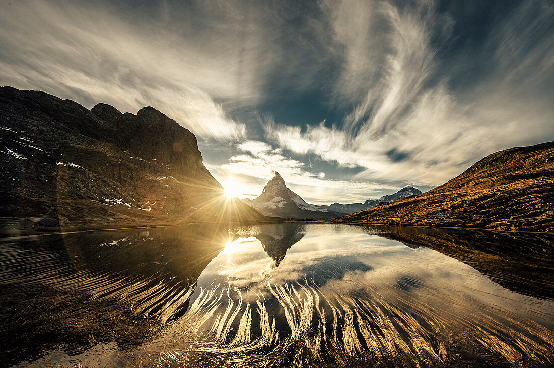 sunset at Matterhorn, Wallis, Switzerland, europe