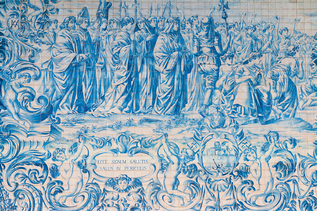 The blue and white tiles of the Igreja do Carmo in Porto, Oporto city, Porto district, Portugal, Europe