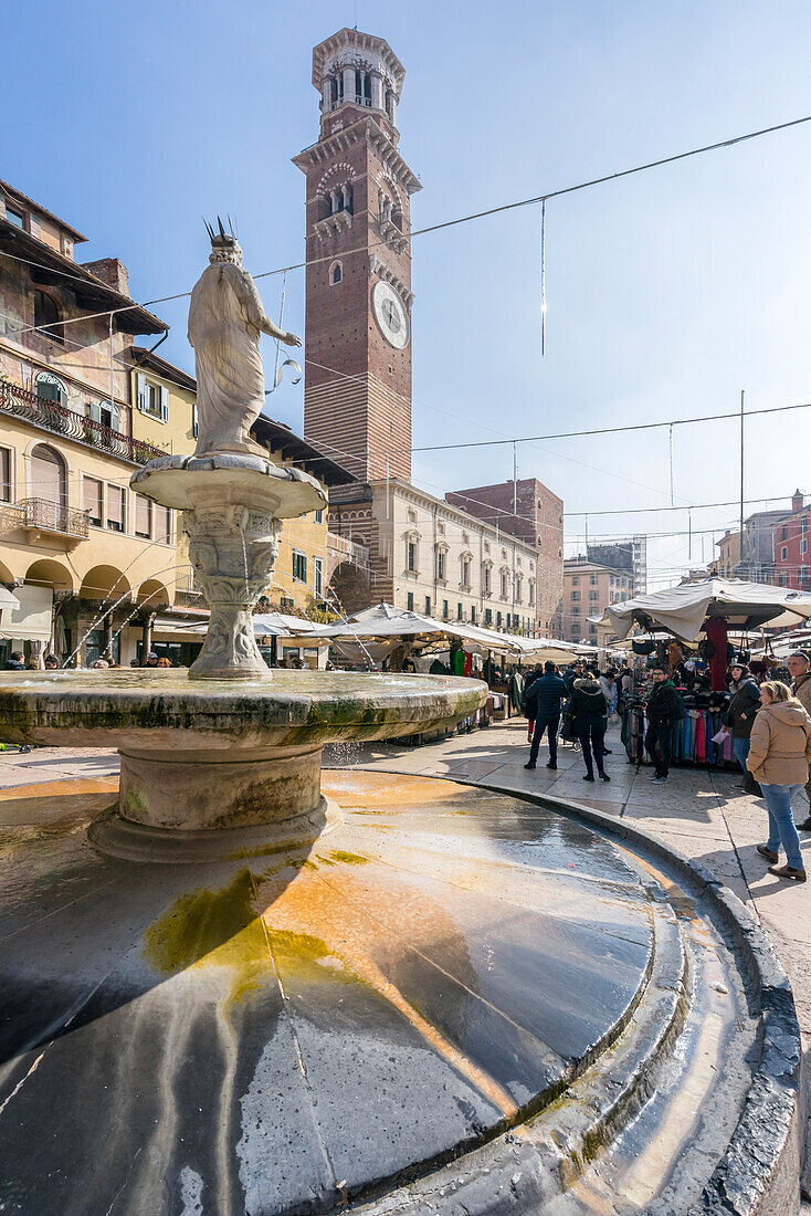 Verona, Veneto, Italy, Piazza delle Erbe