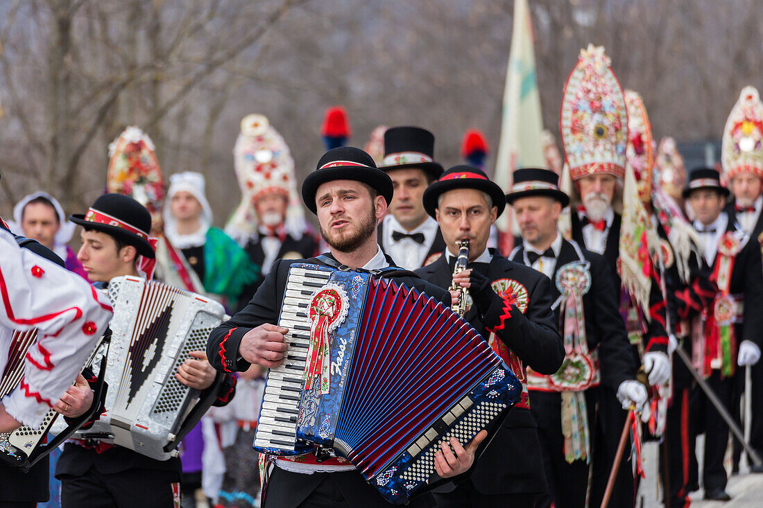 Varaita-Tal (Valle Varaita), Cuneo, Sampeyre, Piemont, Italien, Europa, Alpiner historischer Karneval, La Baio di Sampeyre