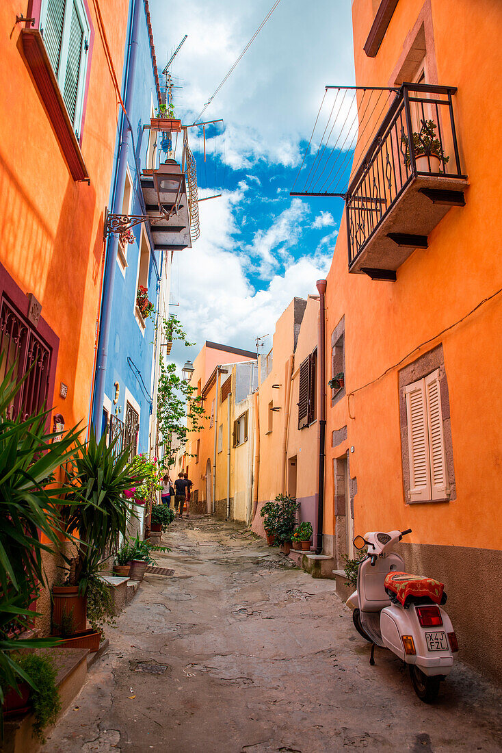 Bosa center, oristano province, sardinia, italy, europe