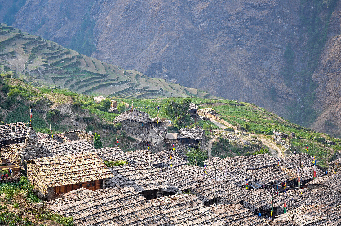 Gatlang village in Rasuwa district, Bagmati region,Nepal,Asia