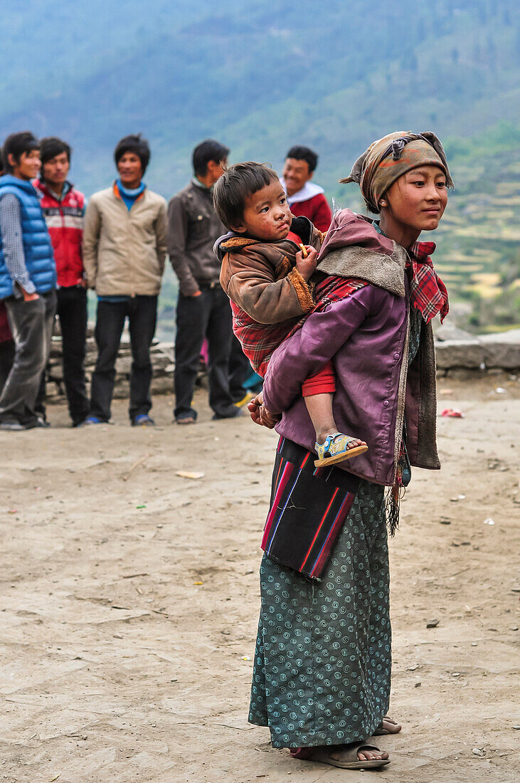 I'll take you,Gatlang village,Rasuwa district, Bagmati region,Nepal,Asia