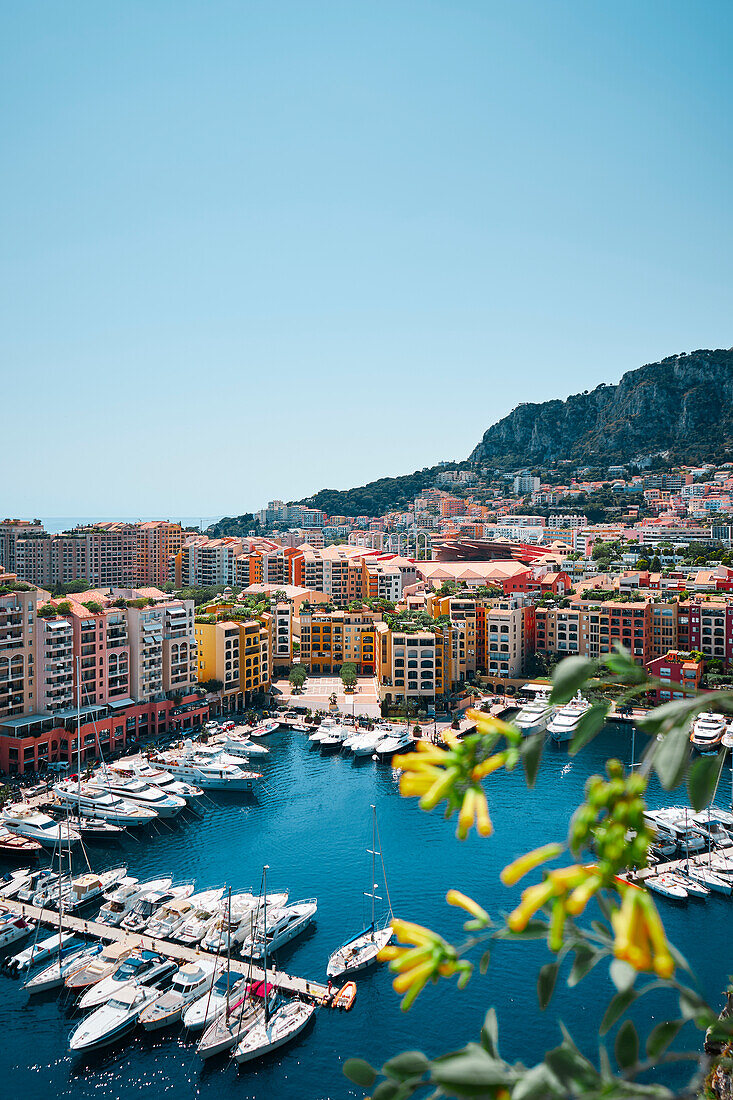 Täglich Blick auf Fontvieille und Monaco Hafen, Monaco, Fürstentum Monaco, Côte d'Azur, Südfrankreich, Westeuropa, Europa