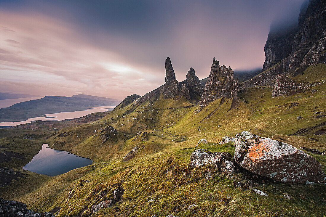 Alte Mann von Storr Felsformation, Isle of Skye, Schottland