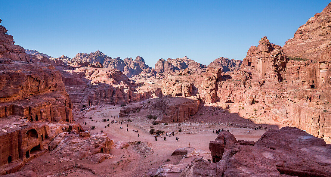 Cave of tombs in the ancient city of Petra, Jordan