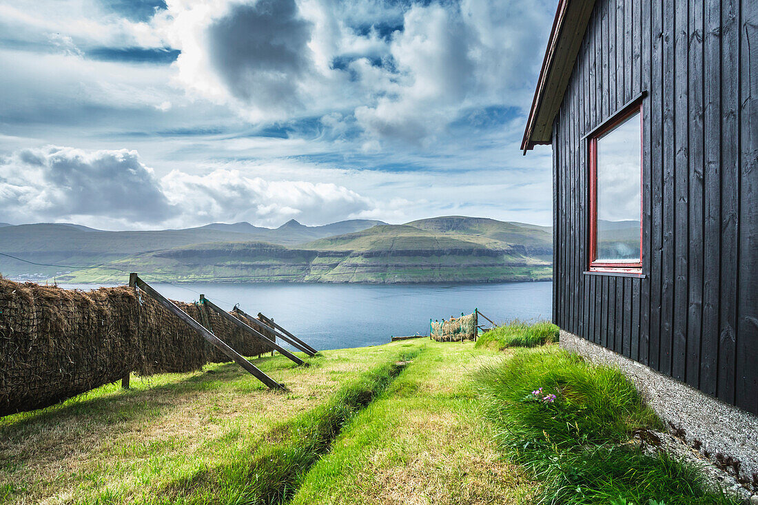 Rustic wooden cabin on Faroe Islands, Denmark
