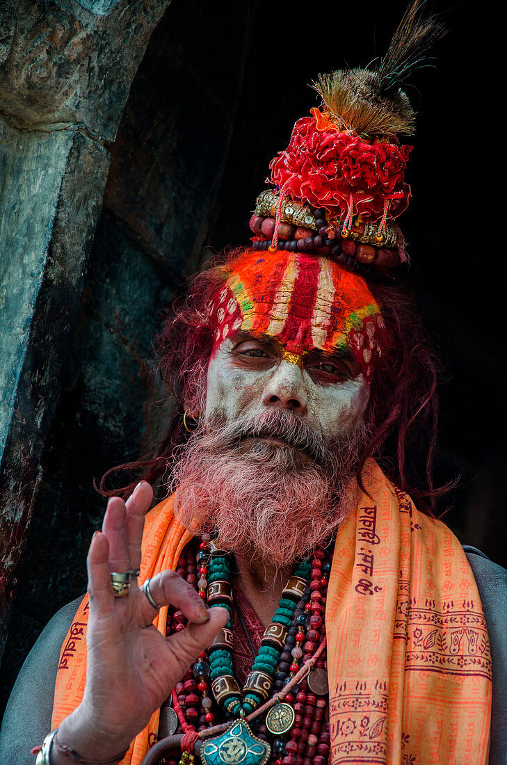 Kathmandu, Nepal, Asien, Porträt eines Sadhu