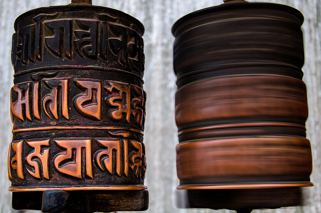 Kathmandu, Nepal, Asien Die Räder des Gebets