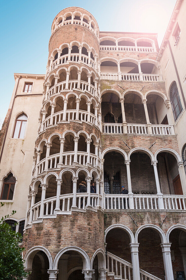 Europe, Italy, Veneto, Venice, The external stairway of the Palazzo Contarini del Bovolo