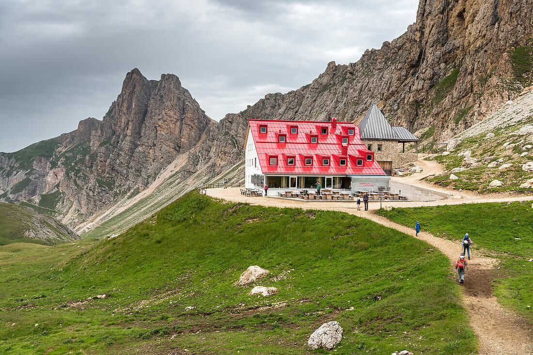 Tires Hut, Sciliar-Catinaccio Natural Park, Dolomites, Trentino Alto Adige, Italy