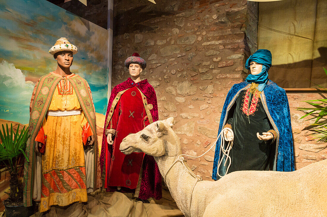 Details of the Christmas nativity scene with The Three Wise Men Kaysersberg Haut-Rhin department Alsace France Europe