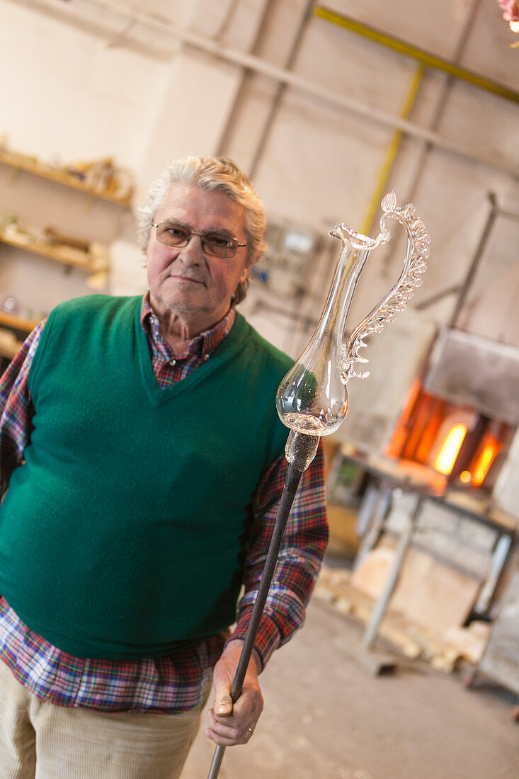 The art of glass production in the workshops of the island of Murano Veneto Italy Europe