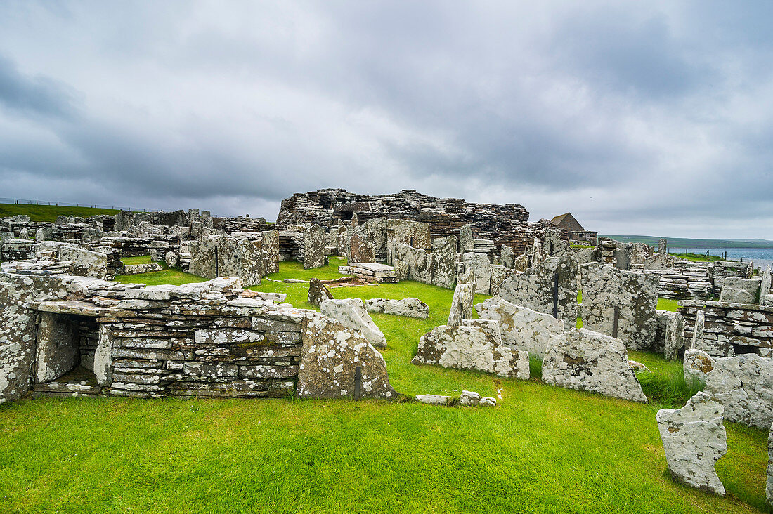 Eisenzeit gebaut Broch of Gurness, Orkney Inseln, Schottland, Vereinigtes Königreich, Europa