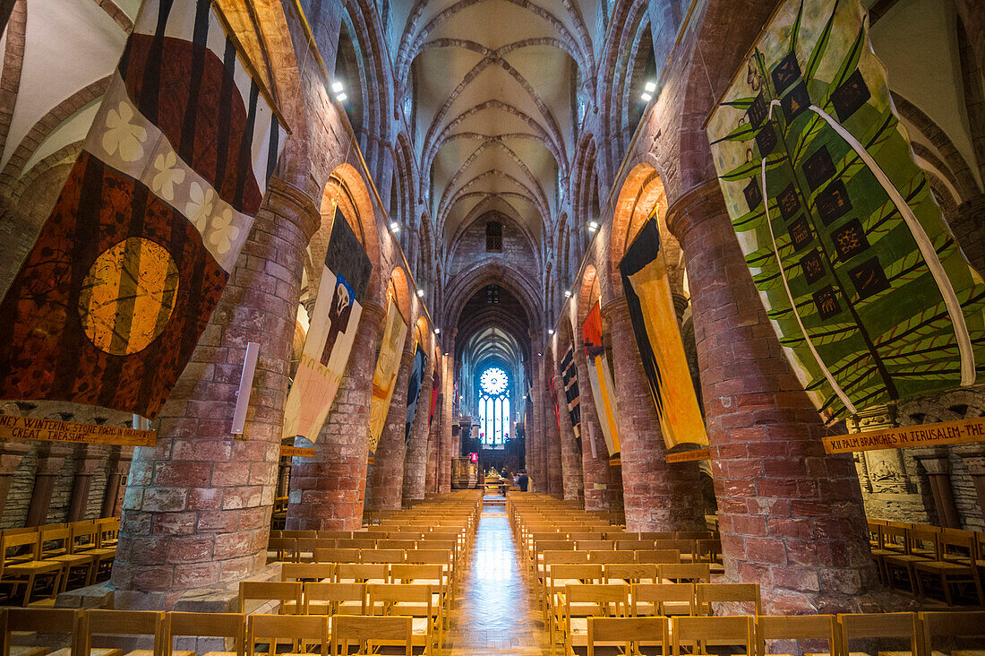 Interior of the St. Magnus Cathedral, Kirkwall, Orkney Islands, Scotland, United Kingdom, Europe