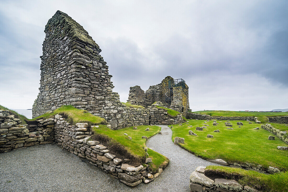 Jarlshof prehistoric archaeological site, Shetland Islands, Scotland, United Kingdom, Europe