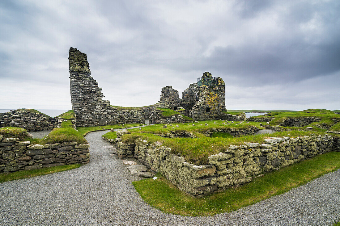 Jarlshof prähistorische archäologische Stätte, Shetlandinseln, Schottland, Vereinigtes Königreich, Europa