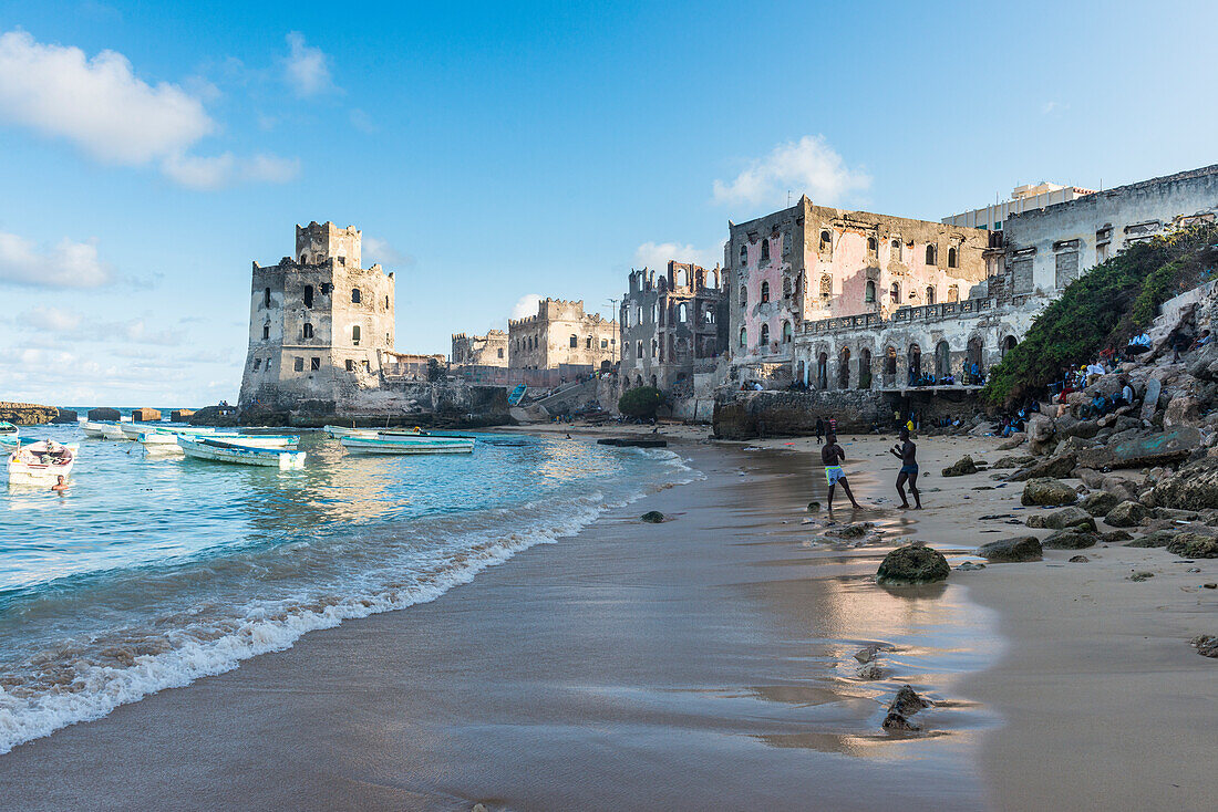 Der alte italienische Hafen von Mogadischu, Somalia, Afrika