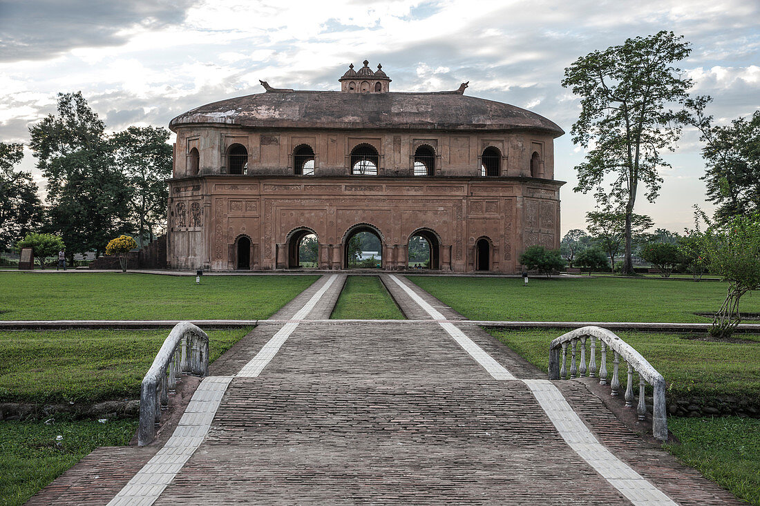 The Ronghar ,Rang Ghar, the royal sports pavilion of Ahom built in 1746, Sivasagar ,Sibsagar, Assam, India, Asia