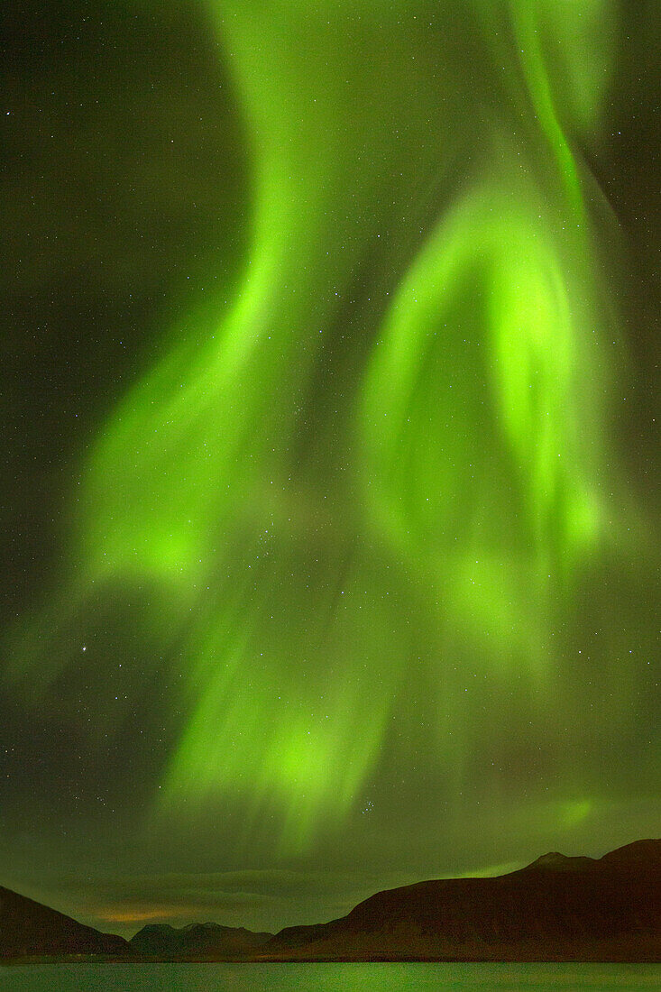Aurora Borealis ,Nordlichter, Grundafjordur, Snaefellsnes Halbinsel, Island, Polarregionen
