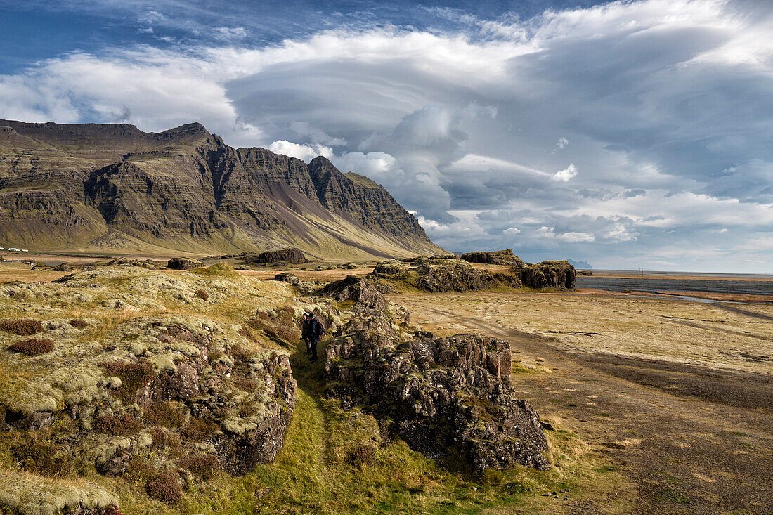 Dramatic cloud formations over landscape, near Vik Y Myrdal, South Iceland, Polar Regions