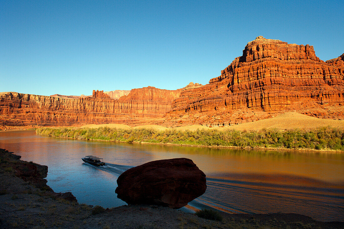 Jet boat  on Colorado River, Utah