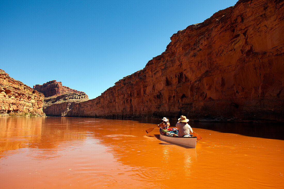 Canoeing Colorado RIver, Canyonlands National Park, Utah