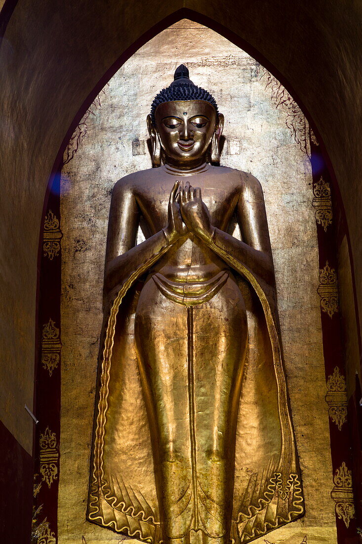 Statue of standing Buddha in Ananda Temple, Bagan, Mandalay, Myanmar