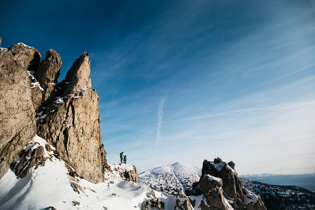 Two hikers in the mountains of Slovakia