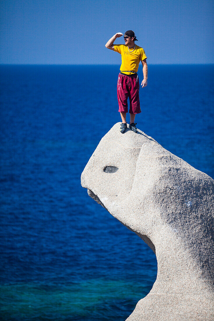 Man standing on rocks