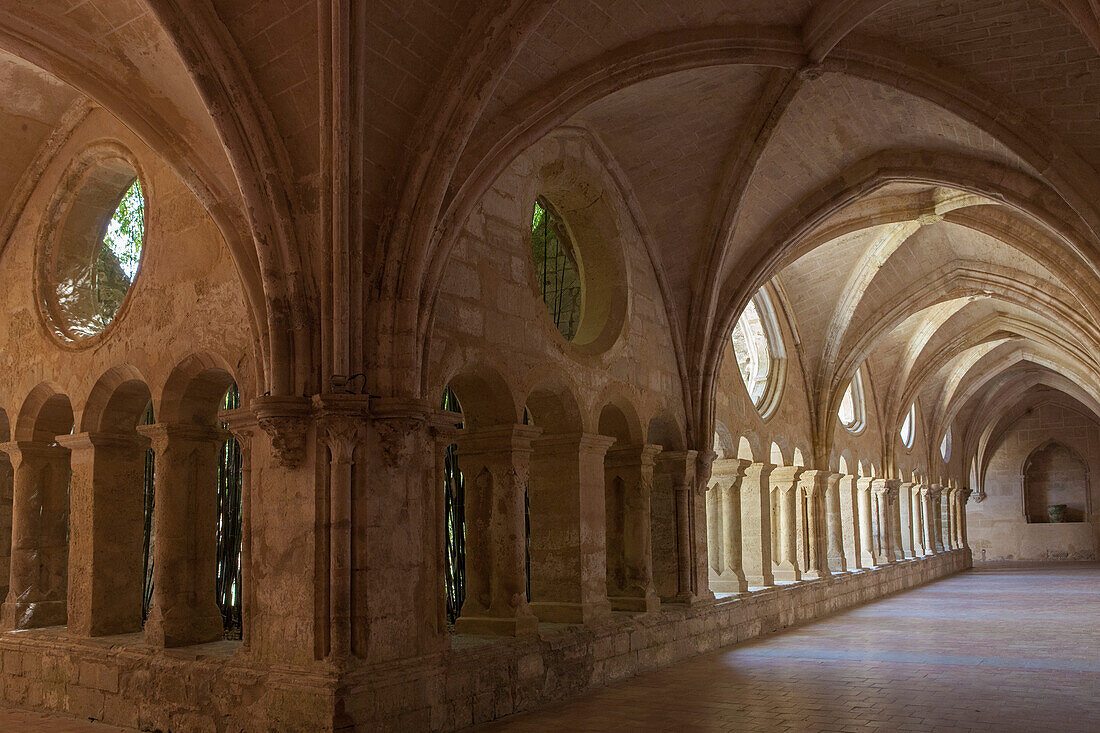 France, Southern France, Vileveyrac, Cistercian abbey of Holy Mary of Valmagne, cloister, 12th century