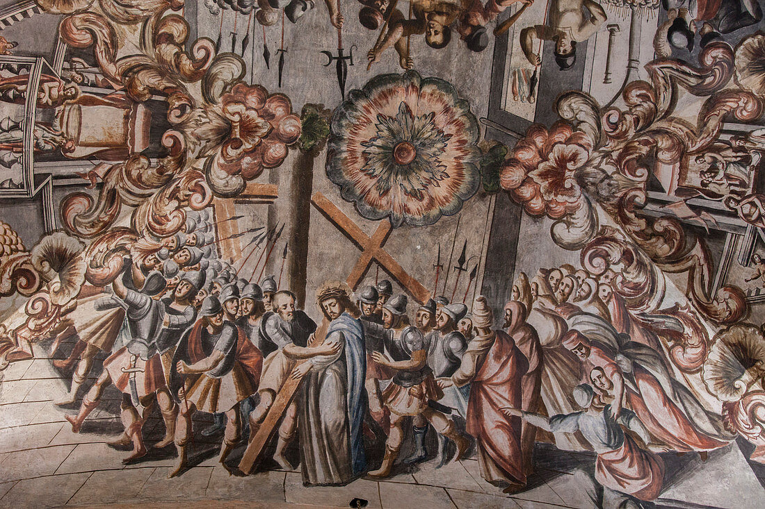 Mexico, State of Guanajuato, Baroque frescoes by Antonio Martinez de Pocasangre, sanctuary of Jesus Nazareno de Atotonilco, 18th century