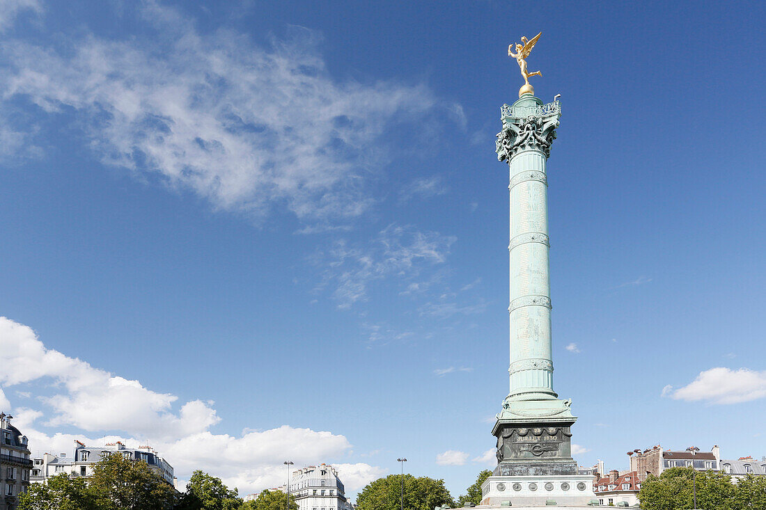 Frankreich, Paris, Place de la Bastille, Juli-Säule, Genie de la Liberte.