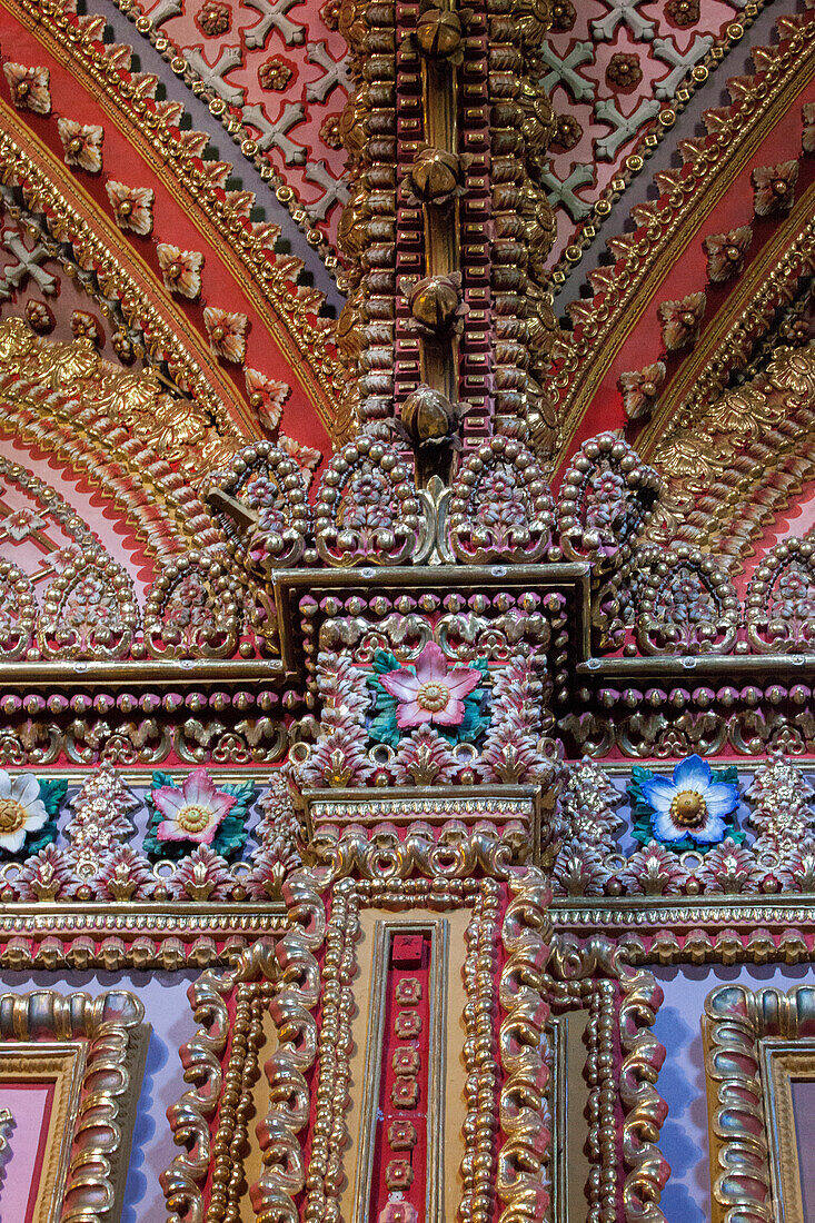 Mexiko, Bundesstaat Michoacan, Morelia, Detail des Kirchenschiffs der Wallfahrtskirche Nuestra Senora de Guadalupe, 17. Jahrhundert, Unesco-Weltkulturerbe
