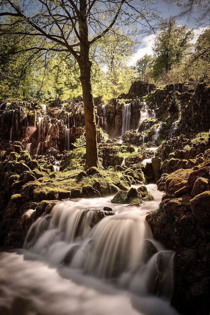 UNESCO Welterbe Bergpark Wilhelmshöhe, Steinhöfer Wasserfall, Kassel, Hessen, Deutschland