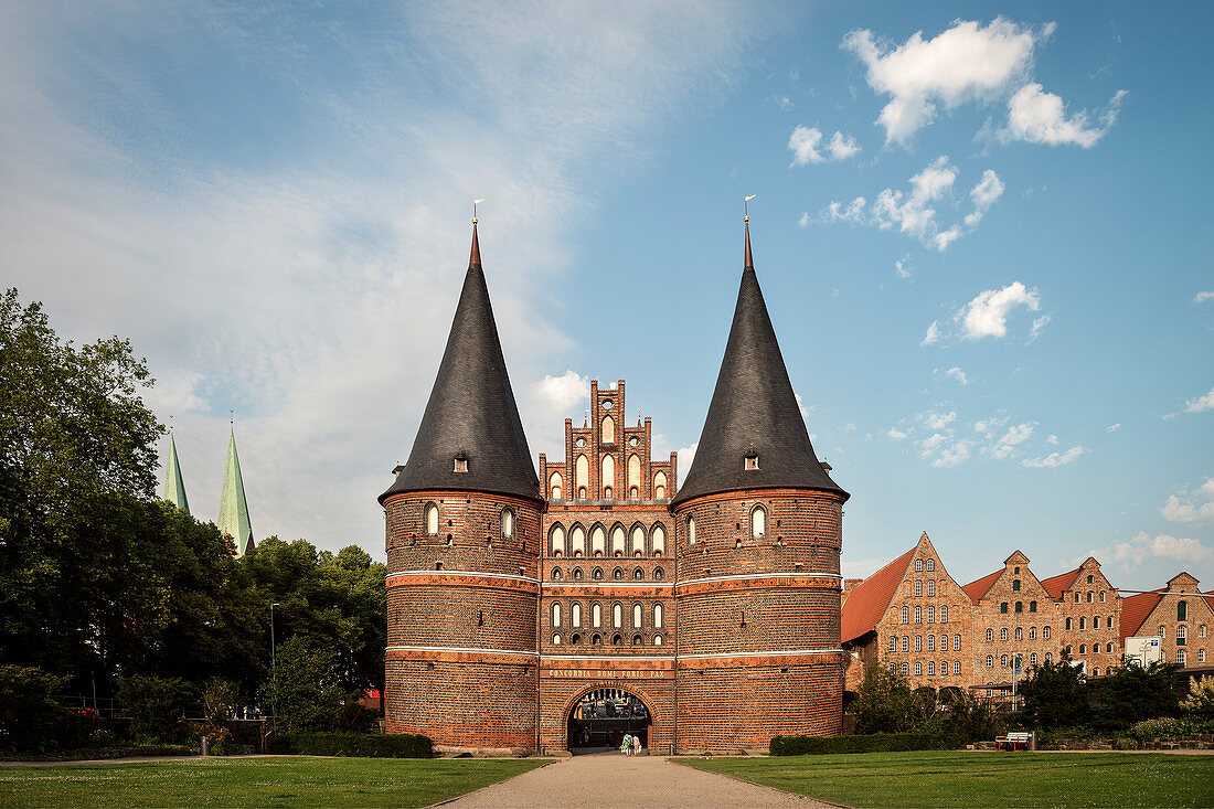 UNESCO World Heritage Hanseatic Town Luebeck, Holsten Gate, landmark of the city, Schleswig-Holstein, Germany