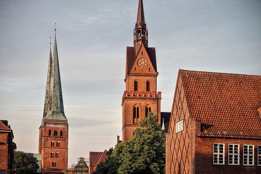 UNESCO World Heritage Hanseatic Town Luebeck, church towers of the historic centre, Schleswig-Holstein, Germany