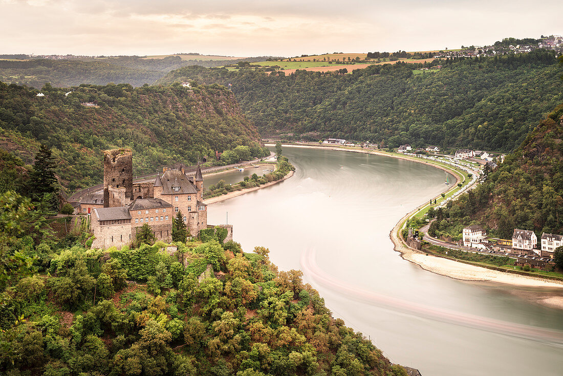 UNESCO Welterbe Oberes Mittelrheintal, Burg Katz, Rhein, Rheinland-Pfalz, Deutschland