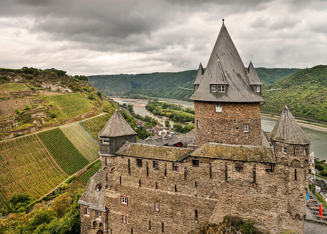 UNESCO Welterbe Oberes Mittelrheintal, Burg Stahleck, Rhein, Rheinland-Pfalz, Deutschland