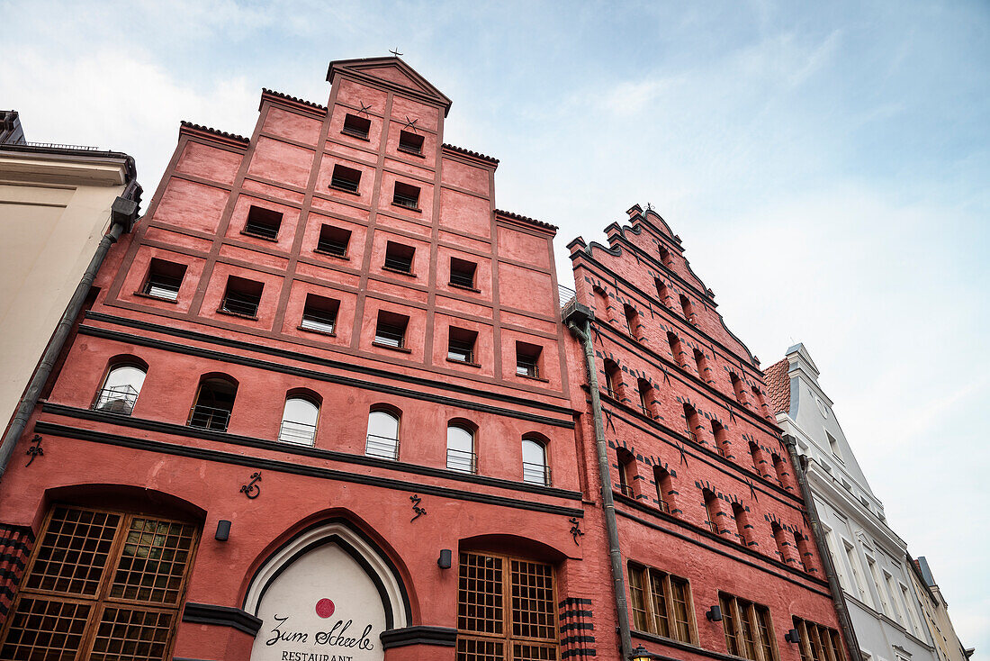 UNESCO Welterbe Hansestadt Stralsund, historische Häuser in der Altstadt, Mecklenburg-Vorpommern, Deutschland, Ostsee