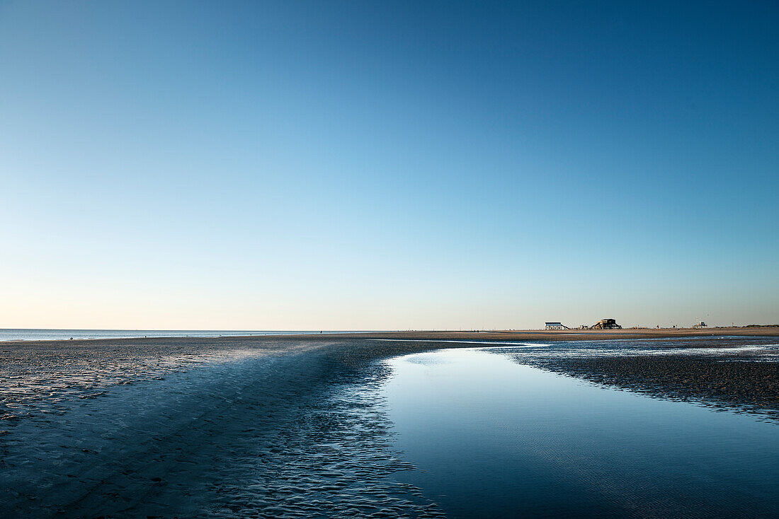 UNESCO World Heritage the Wadden Sea, beach at St. Peter-Ording at low-tide, Schleswig-Holstein, Germany, North Sea