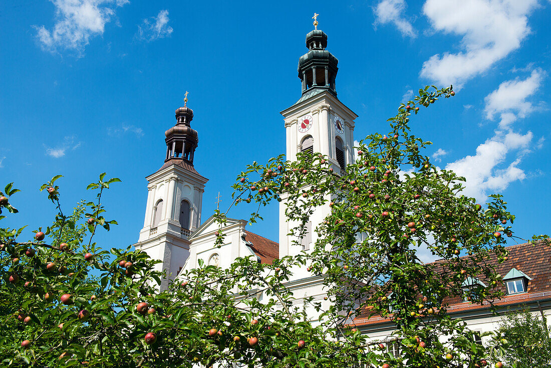 The church of the Pielenhofen Abbey in Pielenhofen in the valley of the Naab, Lower Bavaria